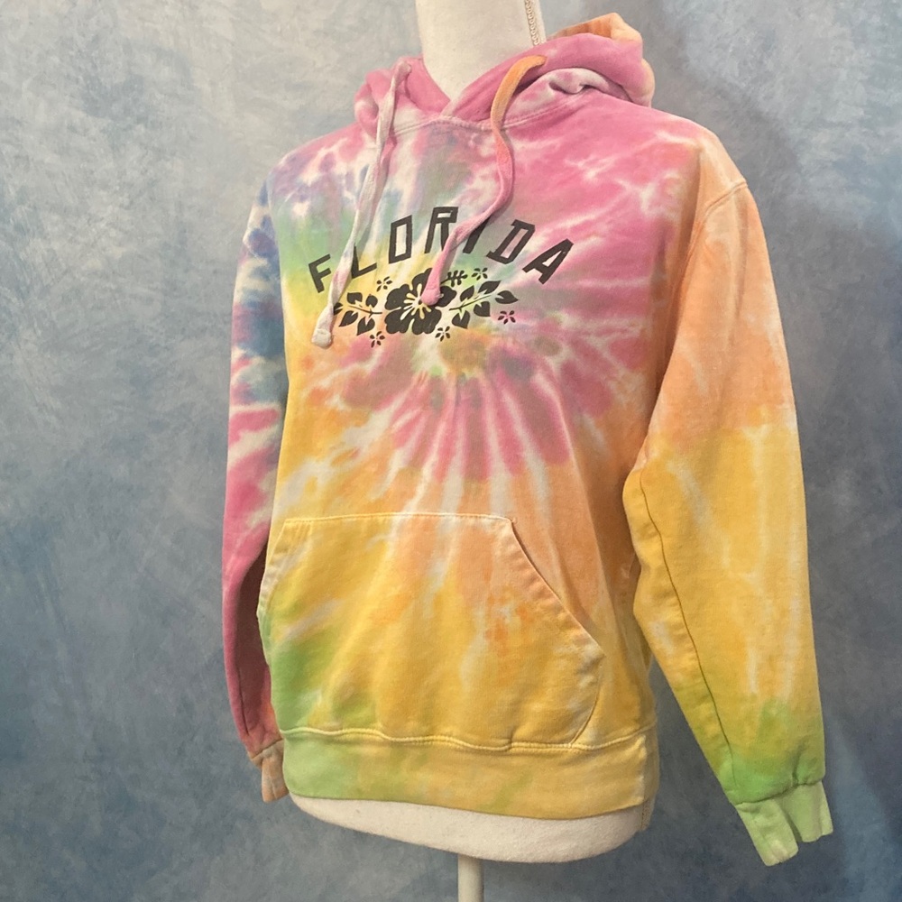 🌺2for$20🌺 Colorful Tie-Dye Florida Hoodie Women’s Small Y2K Beach Coastal Resort
